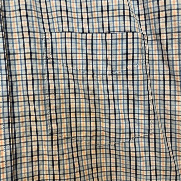 Charleston Threads Plaid Shirt White Blue Mens Medium - Picture 3 of 7